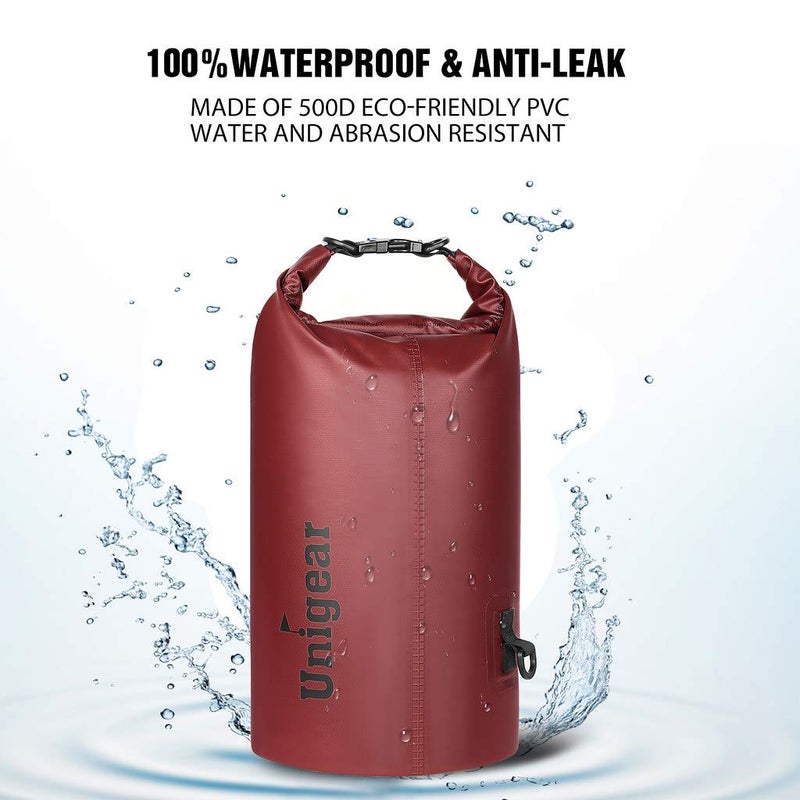 Unigear Dry Bag Waterproof, Floating and Lightweight Bags for Kayaking, Boating, Fishing, Swimming and Camping with Waterproof Phone Case (Red, 2L) - Image 4